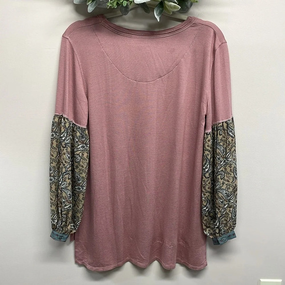 NWT Daytrip Raw Edge Oversized Ling Sleeve Top Boho XS - Picture 4 of 16